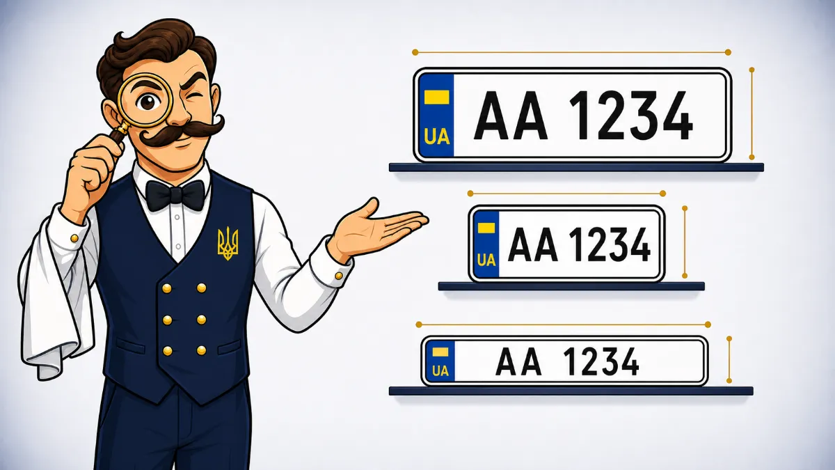 Консьєрж НомерЄ біля номерних знаків для різних типів транспорту