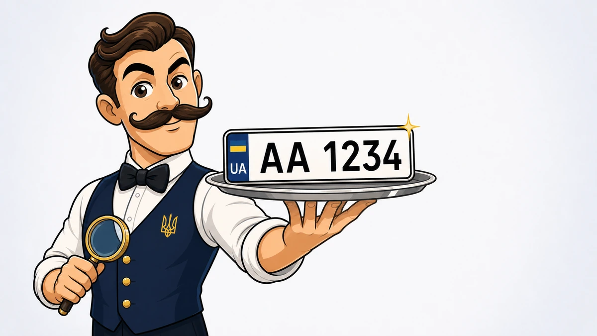 Консьєрж НомерЄ подає вільний номерний знак на срібному підносі